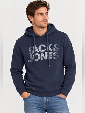 Jack & Jones CORE JCOPOWER Logo Hoodie Navy Men’s